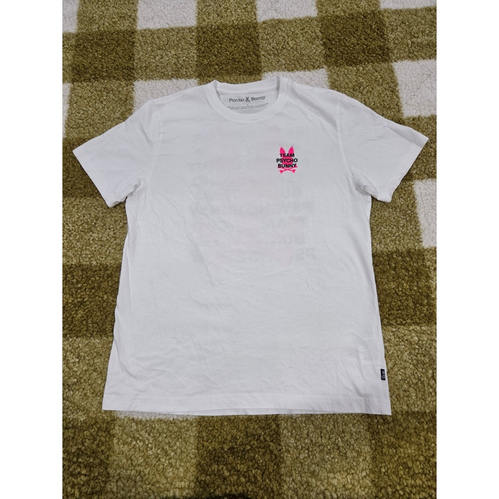 Psycho Bunny Mens Team Psycho Bunny Pima Cotton Graphic T-Shirt White Size 5 L